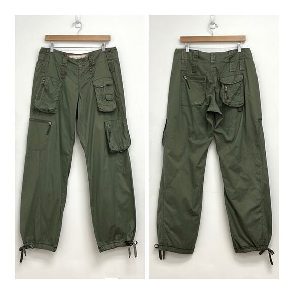 Vintage Y2K Abercrombie & Fitch Cargo Pockets Utility Jogger Baggy Pants Size 8 - Picture 1 of 15
